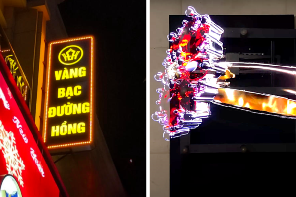 so sánh quạt led 3d hologram và biển led vẫy