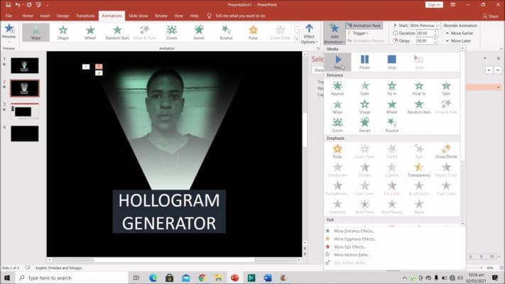 powerpoint hologram