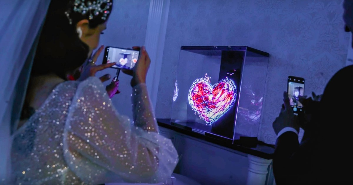 đèn hologram 3D cho đám cưới