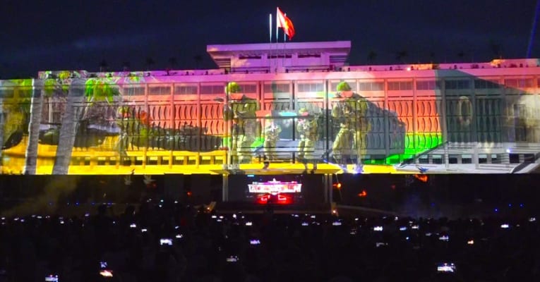 A building with lights on AI-generated content may be incorrect.