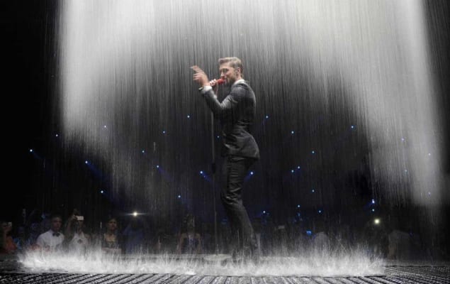 A person singing in the rain AI-generated content may be incorrect.
