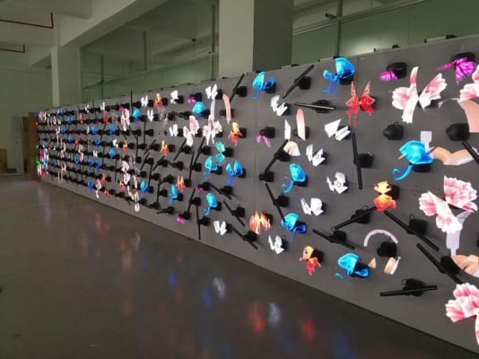 A wall with many lights on it AI-generated content may be incorrect.